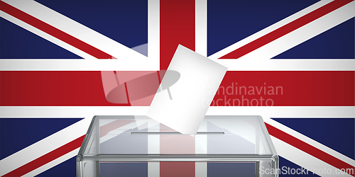 Image of Ballot box with the flag of the United Kingdom