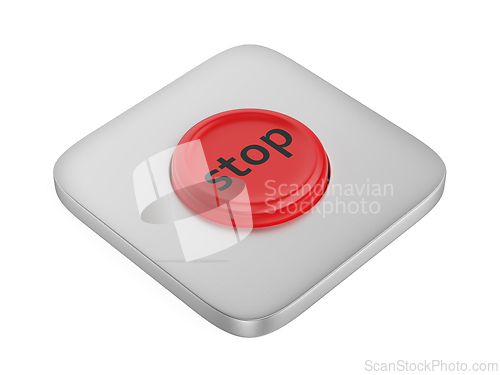 Image of Red round stop button
