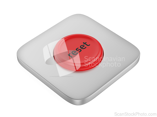 Image of Red round reset button