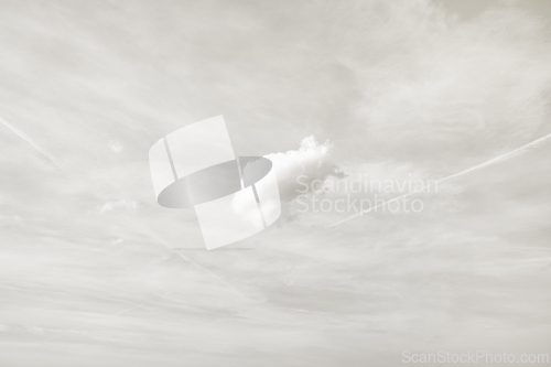Image of Light grey cloud background, trendy color of year 2026, cloud da