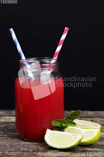 Image of red watermelon natural homemade juice
