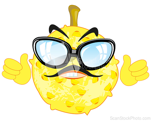 Image of Kiwano fruit cartoon on white background is insulated