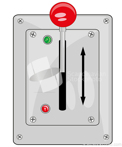 Image of Box with knife switch on white background is insulated