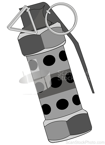 Image of Stun grenade on white background is insulated