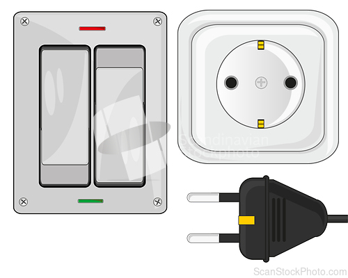 Image of Electric instruments socket plug electric plug and breaker