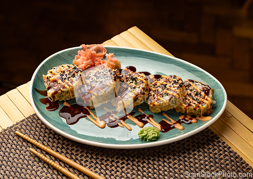 Image of Hot fried sushi roll