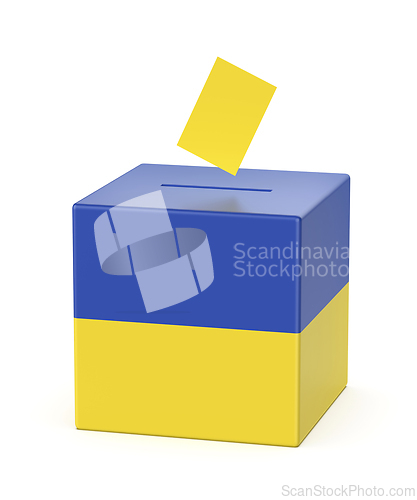 Image of Ballot box with the flag of Ukraine