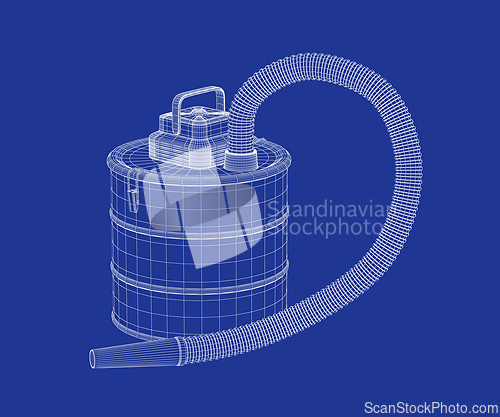 Image of 3D model of ash vacuum cleaner
