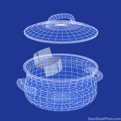 Image of 3D model of cooking pot with lid