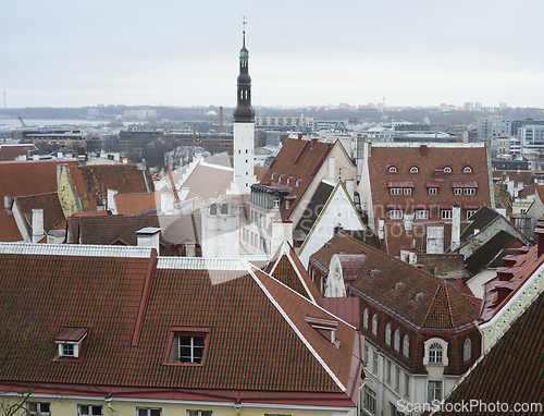 Image of cityscape panorama of old town Tallinn