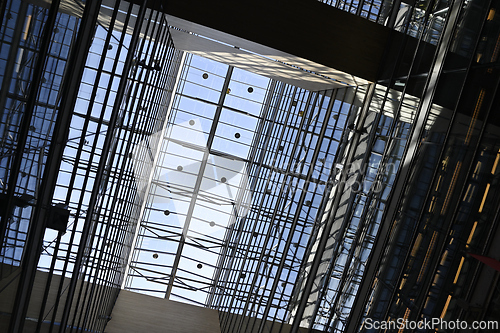 Image of glass ceiling in a modern office building