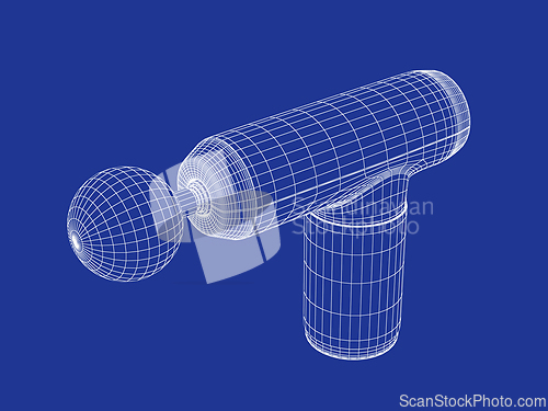 Image of 3D model of massage gun