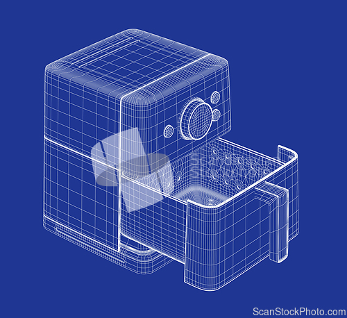 Image of 3D model of electric air fryer