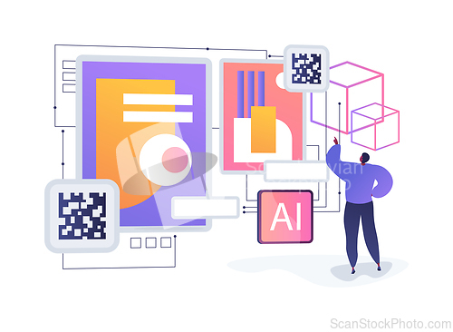 Image of NFT Art Marketplace abstract concept vector illustration.
