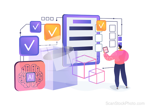 Image of Blockchain Voting System abstract concept vector illustration.