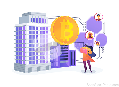 Image of Tokenized Real Estate Platform abstract concept vector illustration.