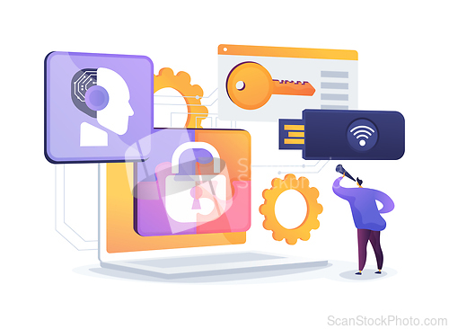 Image of Cryptographic Key Storage abstract concept vector illustration.