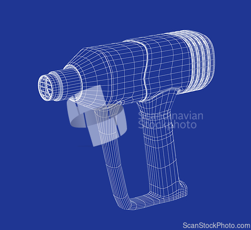 Image of 3D model of electric heat gun
