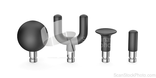 Image of Row of four different massage heads