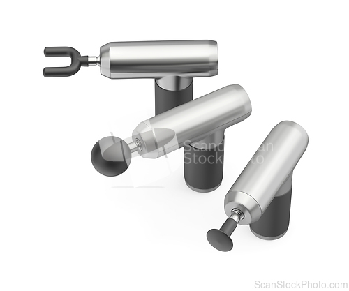 Image of Three massage guns with different massage heads