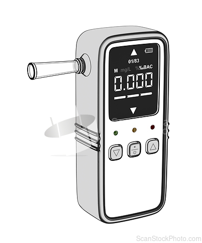 Image of Sketch of portable digital breathalyzer