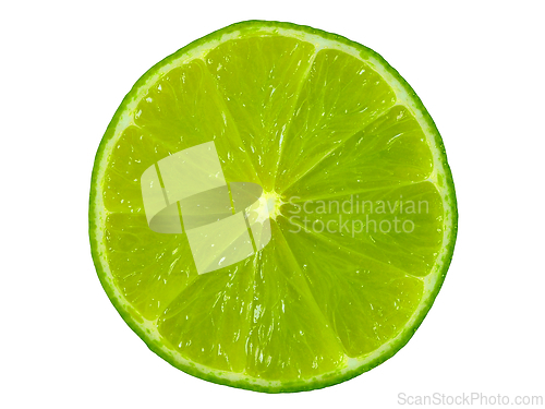 Image of Close-up Slice of a Fresh Lime