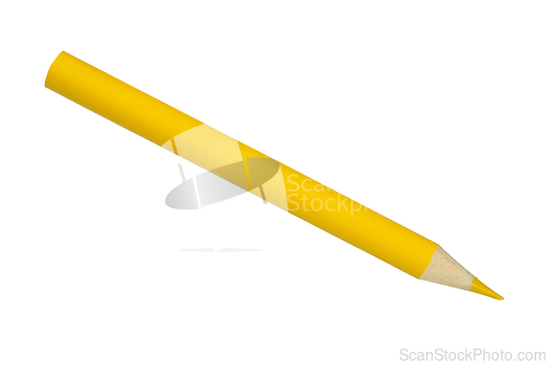 Image of Yellow Colored Pencil Isolated on White