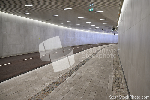 Image of tunnel with bicycle and pedestrian paths 