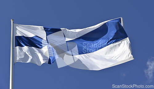 Image of fluttering national flag of Finland 