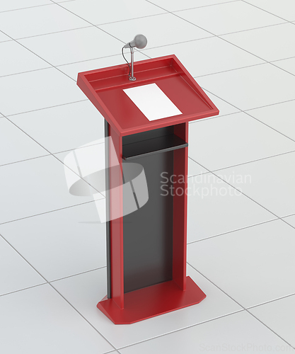 Image of Empty rostrum with microphone