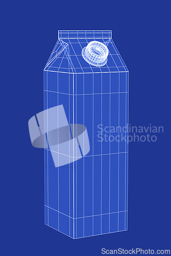 Image of 3D model of carton packaging for beverages