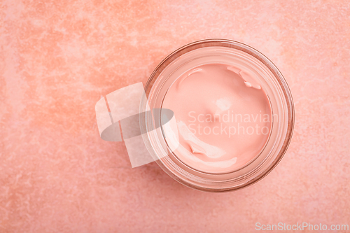 Image of Skincare jar with cosmetic anti aging cream