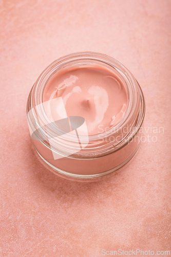 Image of Skincare jar with cosmetic anti aging cream