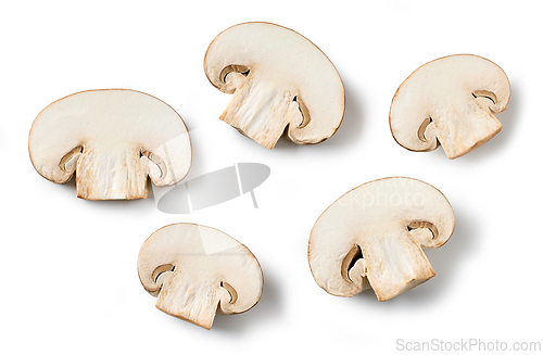 Image of fresh raw sliced mushrooms
