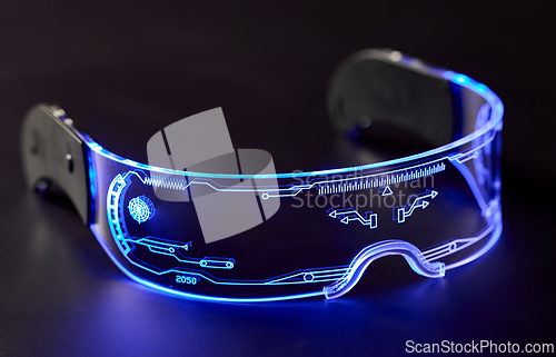 Image of glowing futuristic glasses