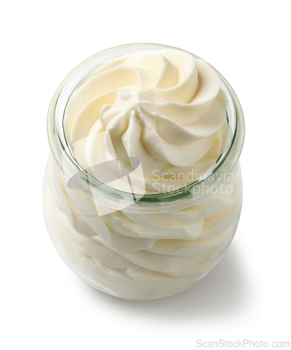 Image of whipped cream in glass jar
