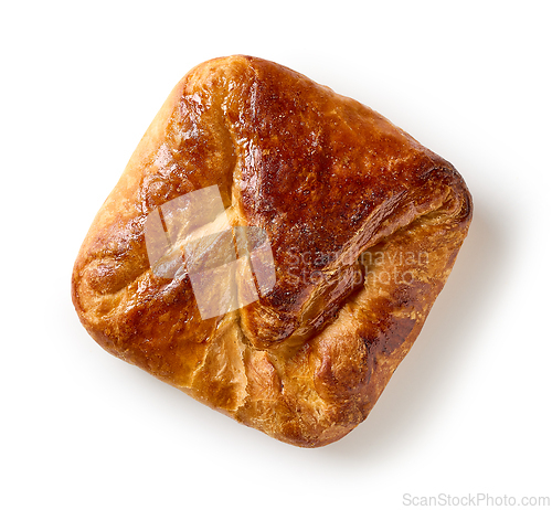 Image of stuffed sweet bun on white background
