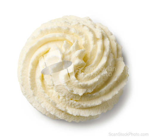 Image of whipped cream isolated on white background