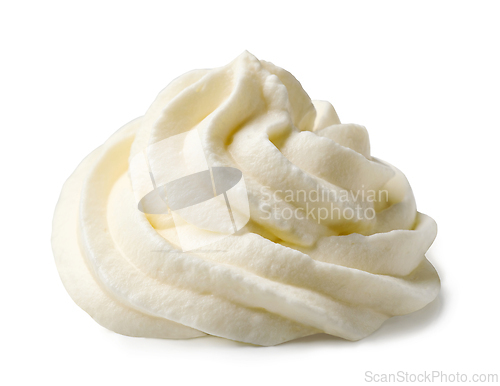 Image of whipped cream on white background