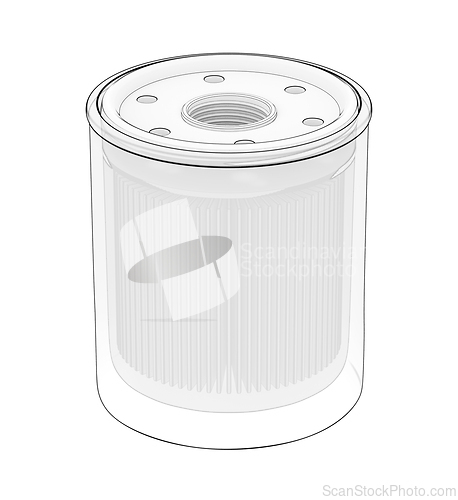 Image of Sketch of automotive oil filter