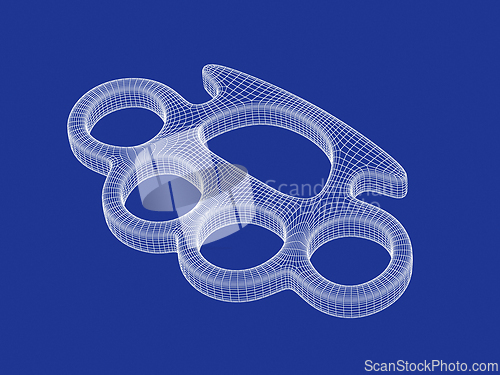 Image of 3D model of brass knuckles