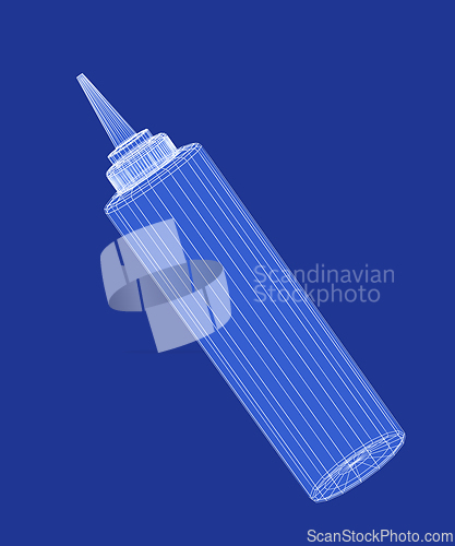 Image of 3D model of a bottle for sauce