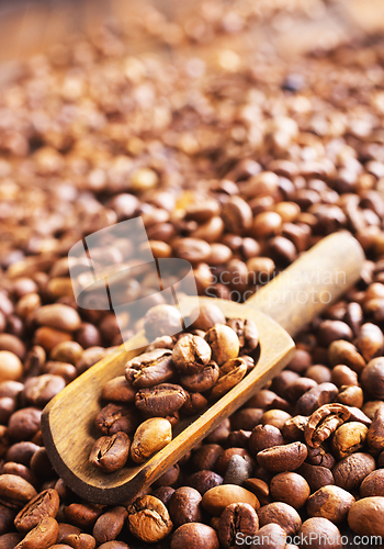 Image of Coffee beans background. Coffee close up texture.