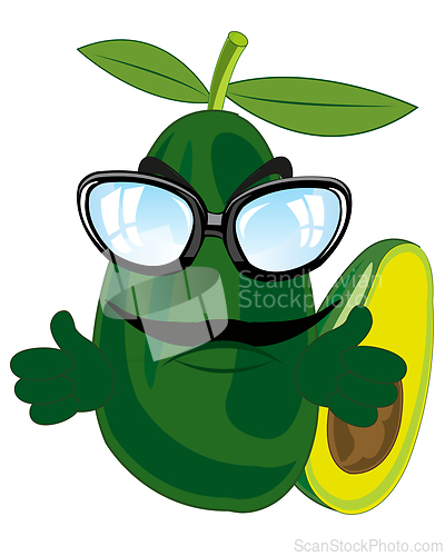Image of Fruit avocado cartoon on white background is insulated