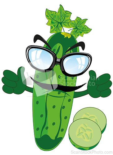 Image of Vegetables cucumber cartoon on white background is insulated