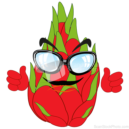 Image of Cartoon of the exotic fruit dragon fruit vector illustration