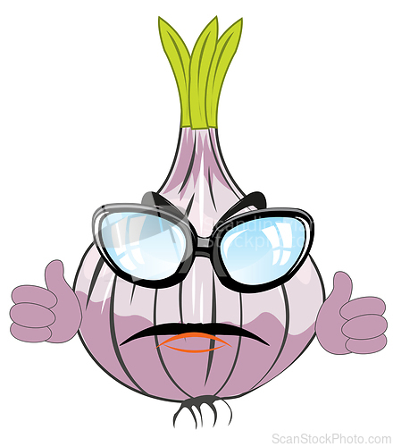 Image of Vegetable garlic cartoon on white background is insulated