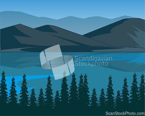 Image of Lake in mountain beautiful landscape wild nature