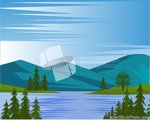 Image of Landscape beautiful lake in mountain year daytime