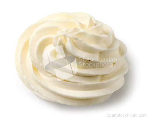 Image of perfect whipped cream on white background